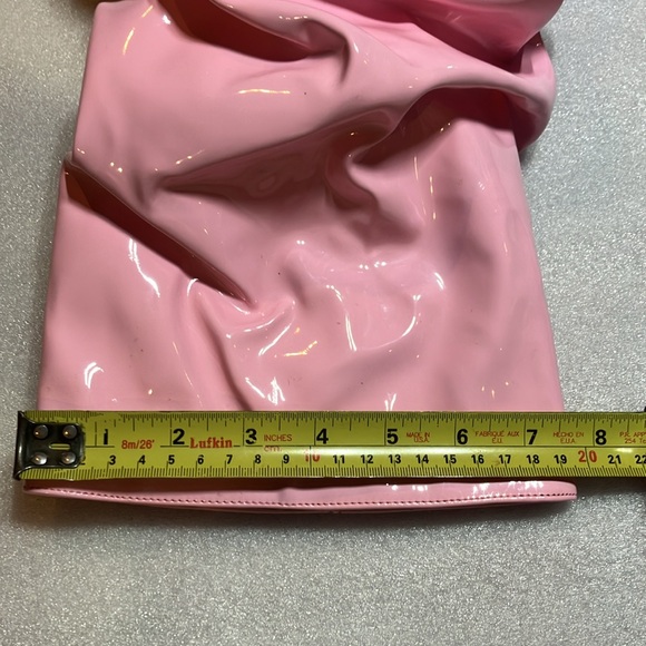 Pink patent ruffle wedge boots. New. Size 10. - Picture 6 of 6